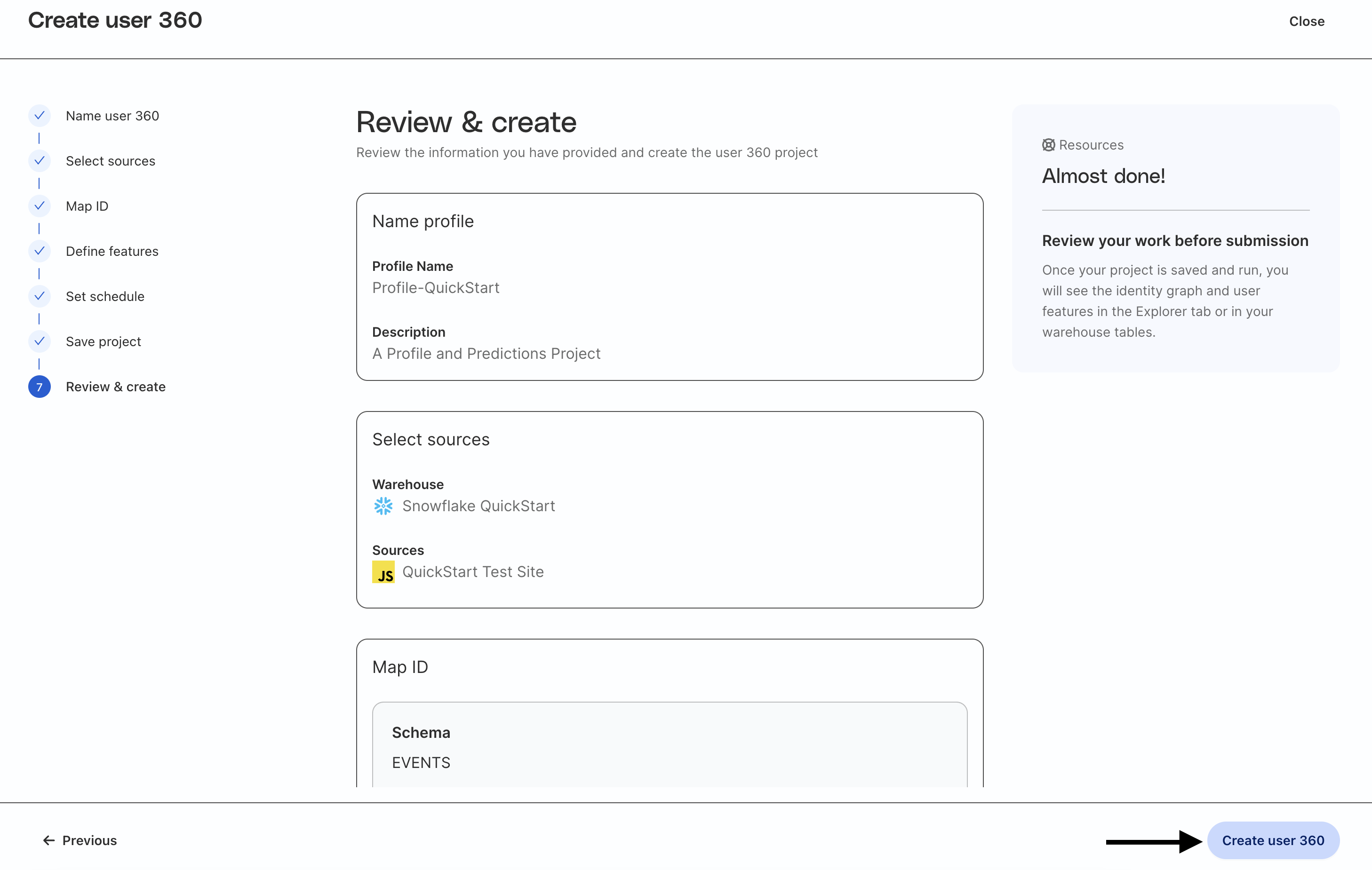 Predictive features in Snowflake