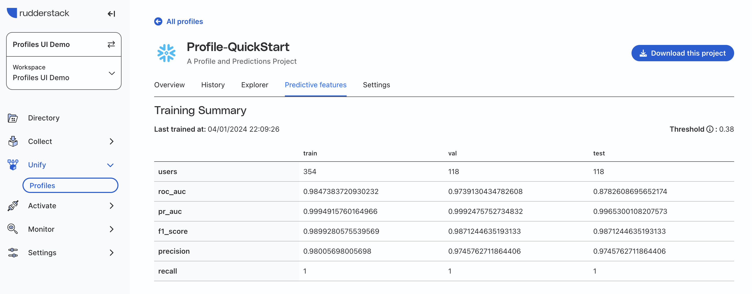 Predictive features in Snowflake