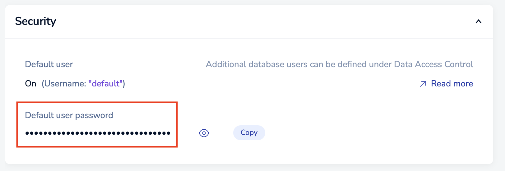 Redis database password