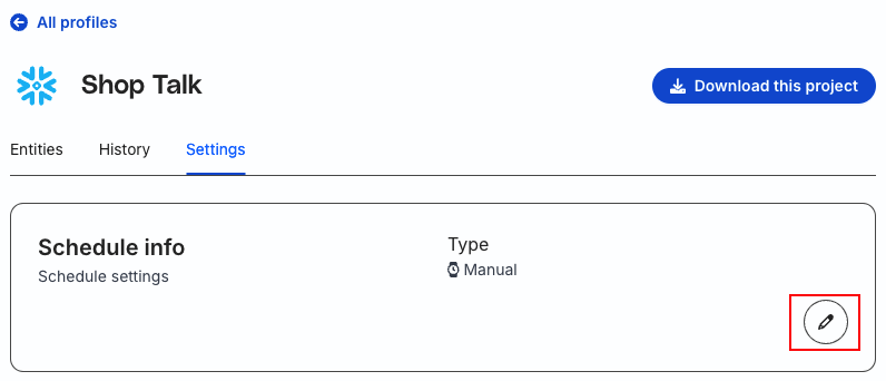 Schedule Profiles project