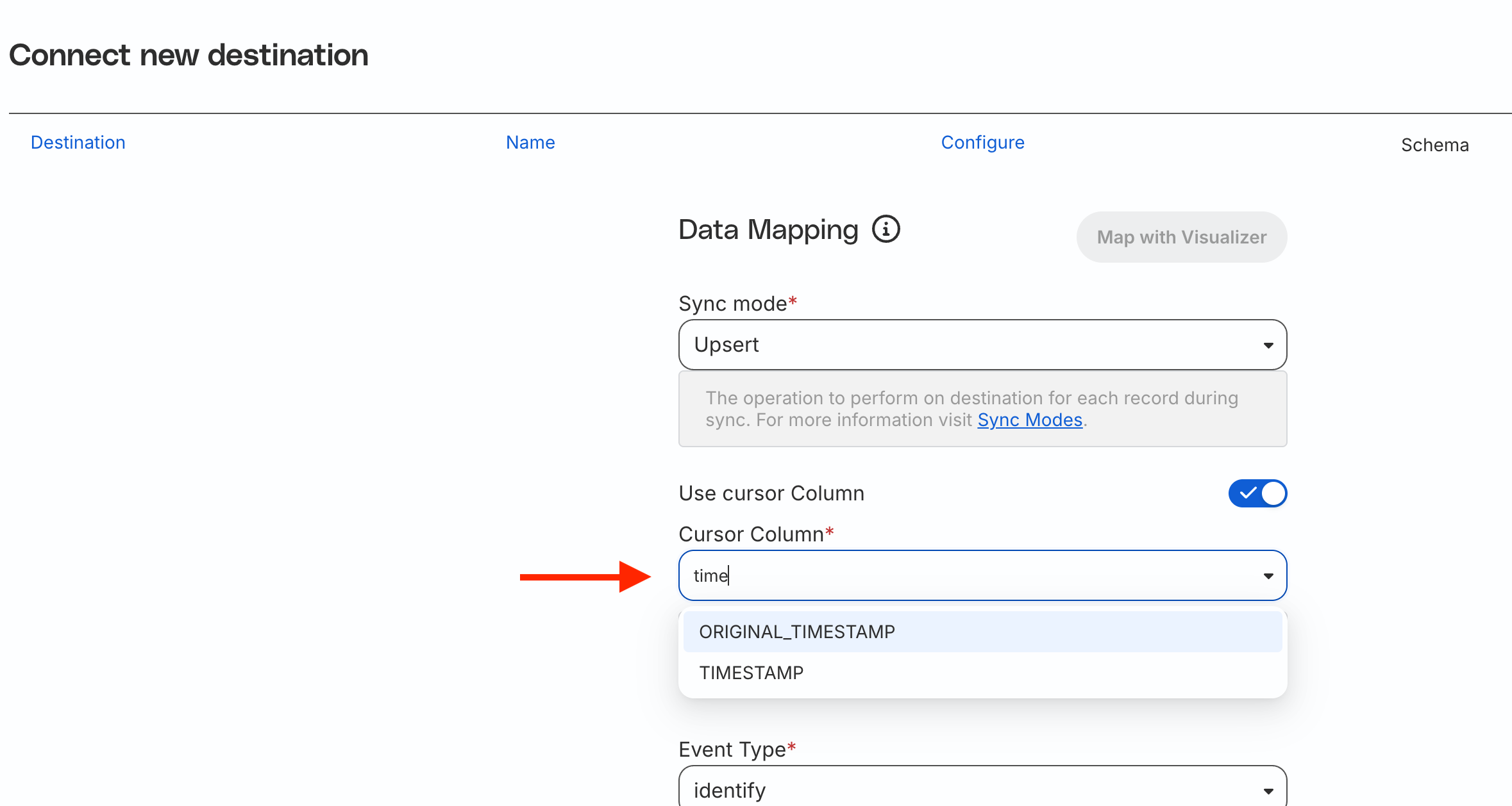 Input Destination Configurations and Mappings