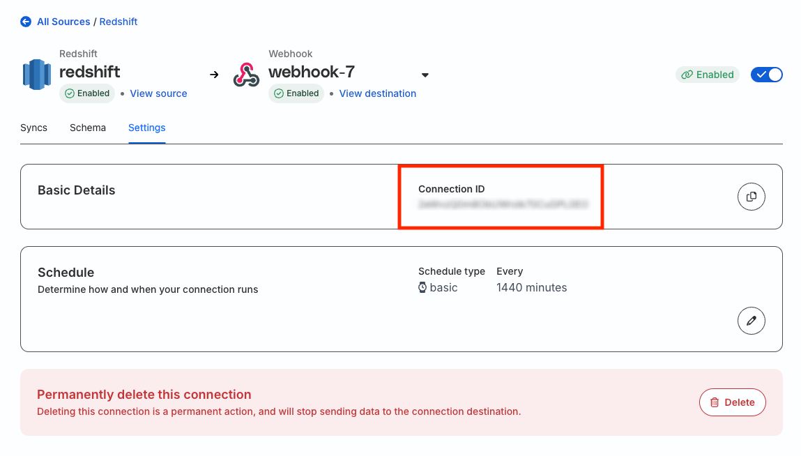 connection ID for Reverse ETL
