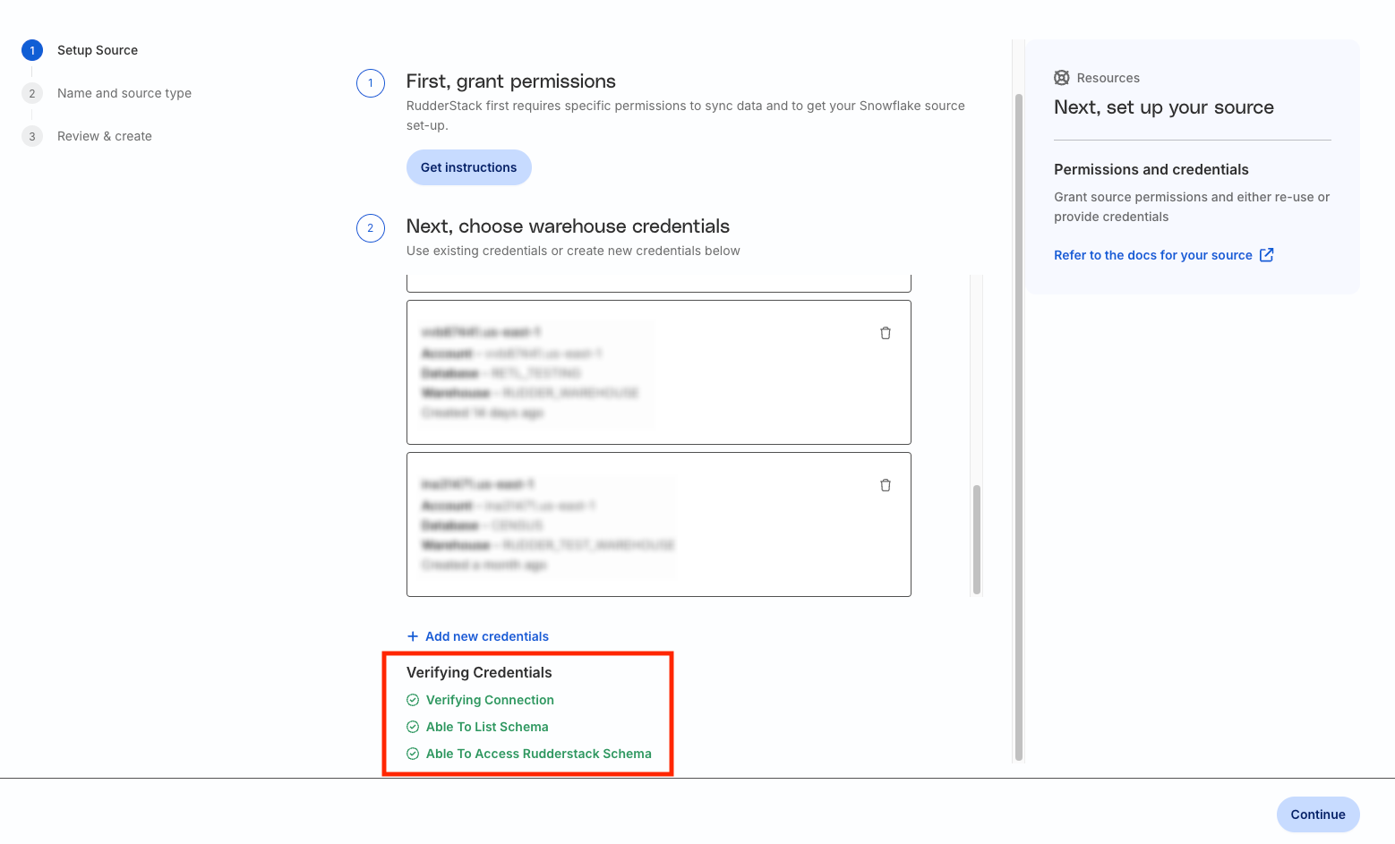 Validating credentials