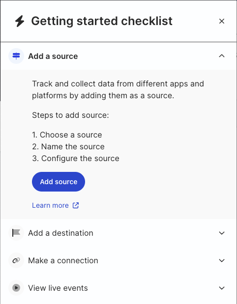 Getting started checklist