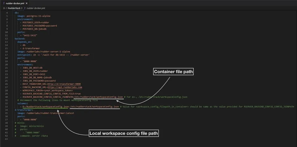 Rudder Docker YML file