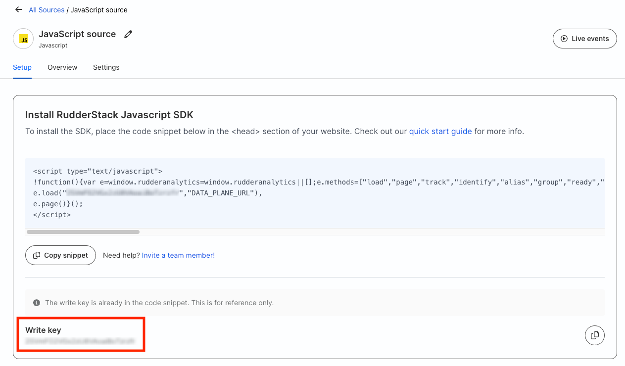 Source Write Key