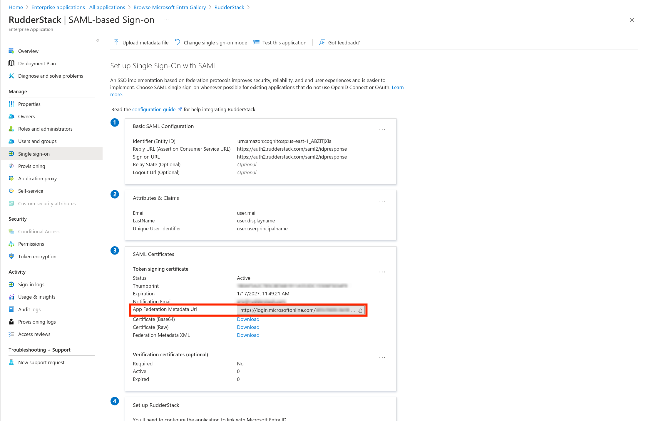 Metadata URL