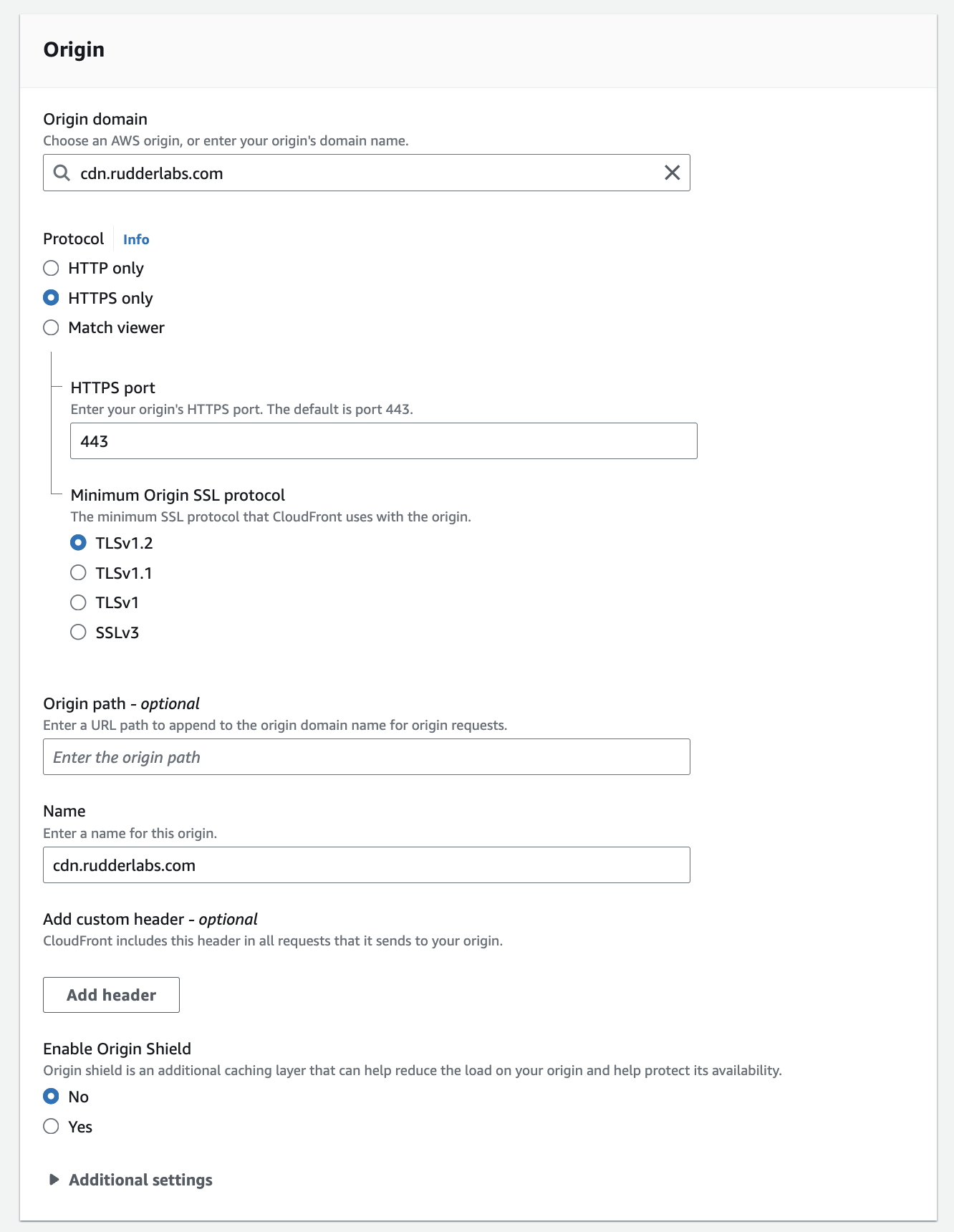Custom domains distribution settings