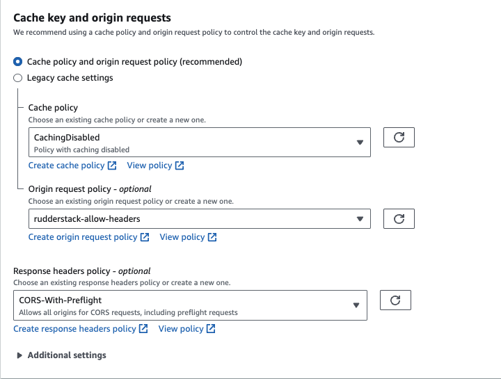 Cache and origin request policy