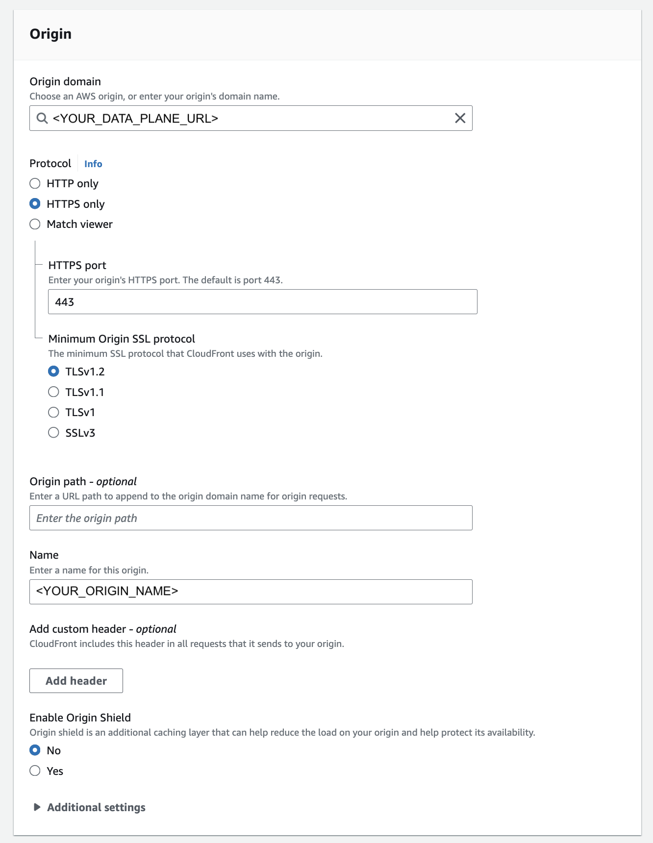Custom domains distribution settings