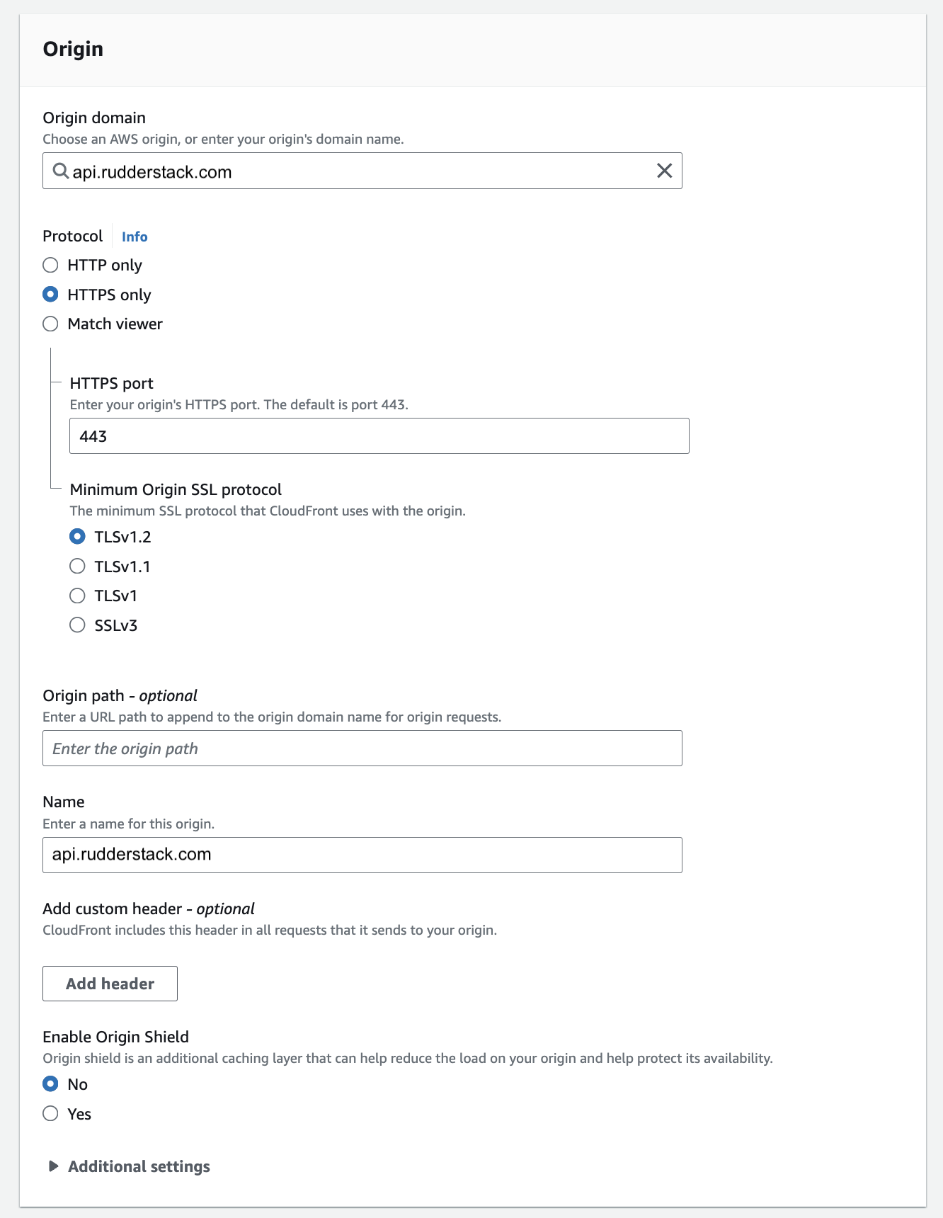 Custom domains distribution settings