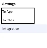 Settings sidebar