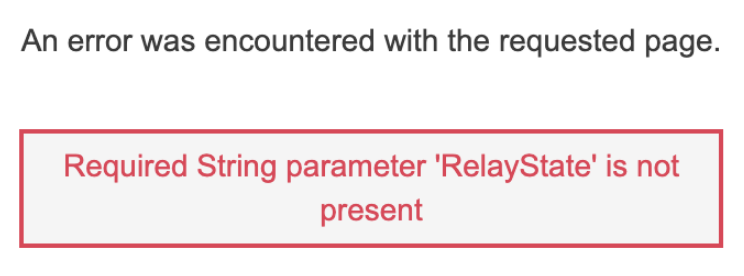 SSO errors