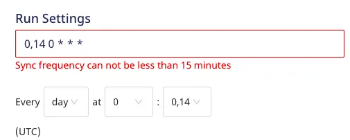 CRON schedule error